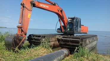 Аренда плавающего экскаватора амфибии
