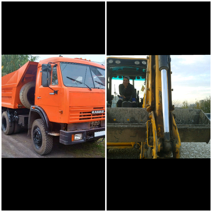 Аренда самосвала камаза и экскаватра погрузчика
