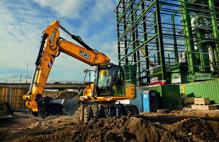 Аренда экскаватора колесного JCB JS200W от 1 куб