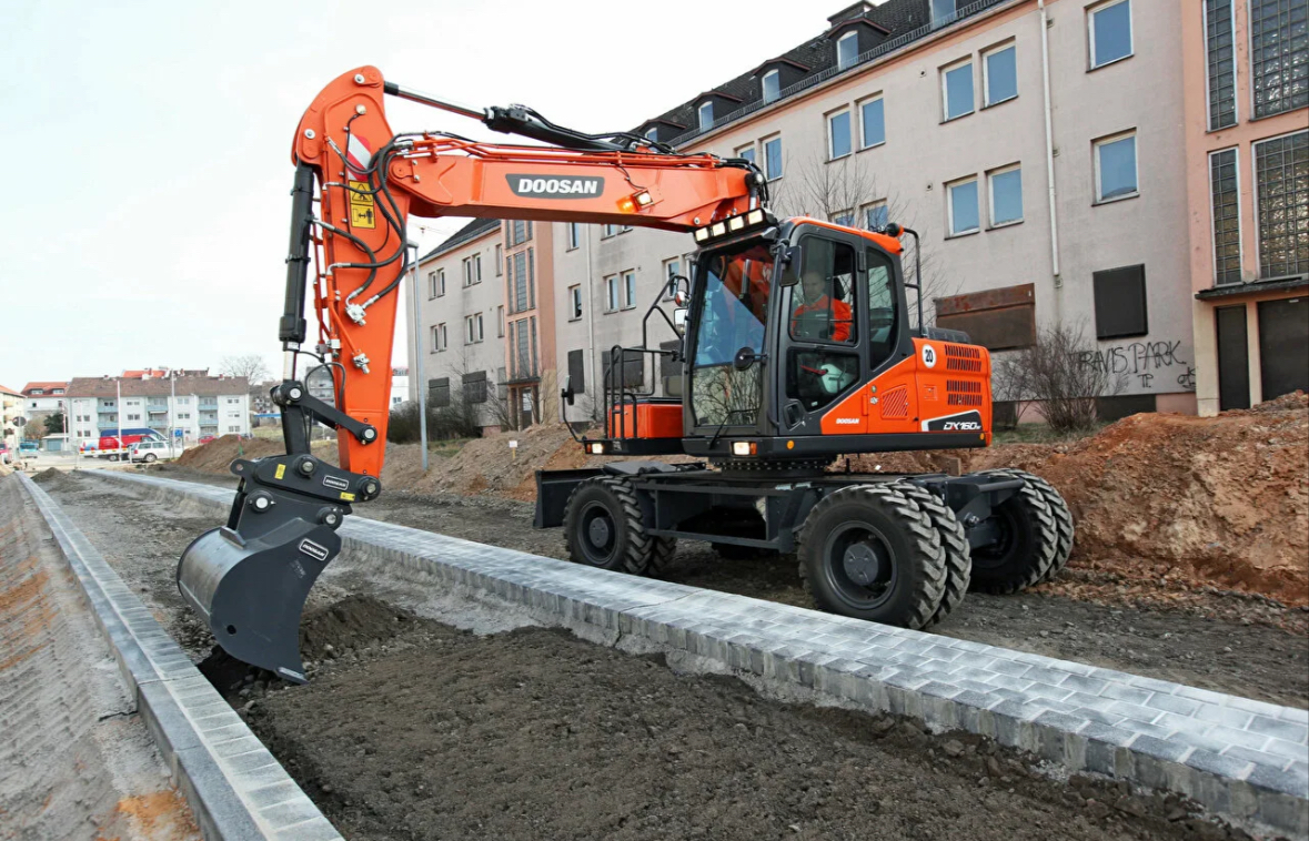 Аренда колесного экскаватора с гидромолотом