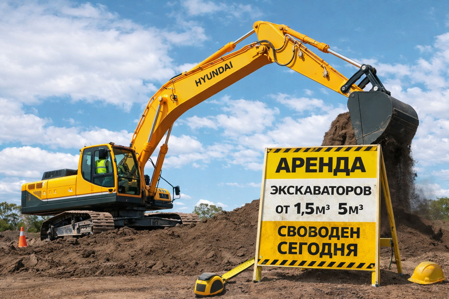 Аренда экскаватора, спецтехники.