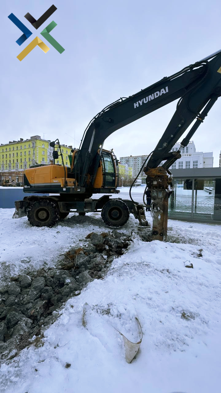 Аренда колёсного экскаватора