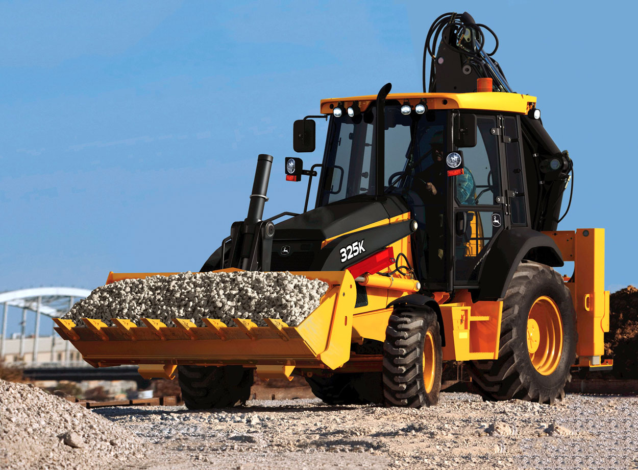 Услуги экскаватора-погрузчика Джон Дир 325 к