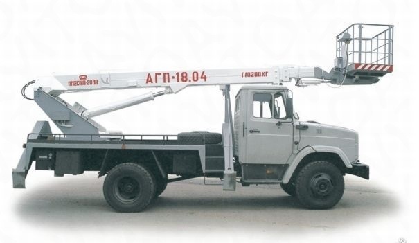 Автовышка телескопическая, вылет стрелы 18м