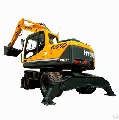 Аренда колесного экскаватора с виброплитой Hyundai R 140W-9S